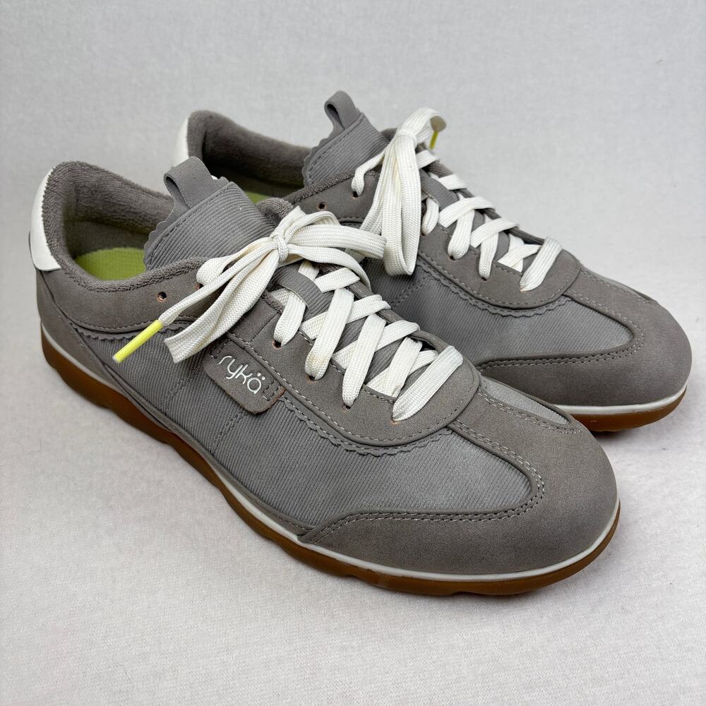 Ryka Effortless Lace Up Casual Sneakers Grey Women's 10